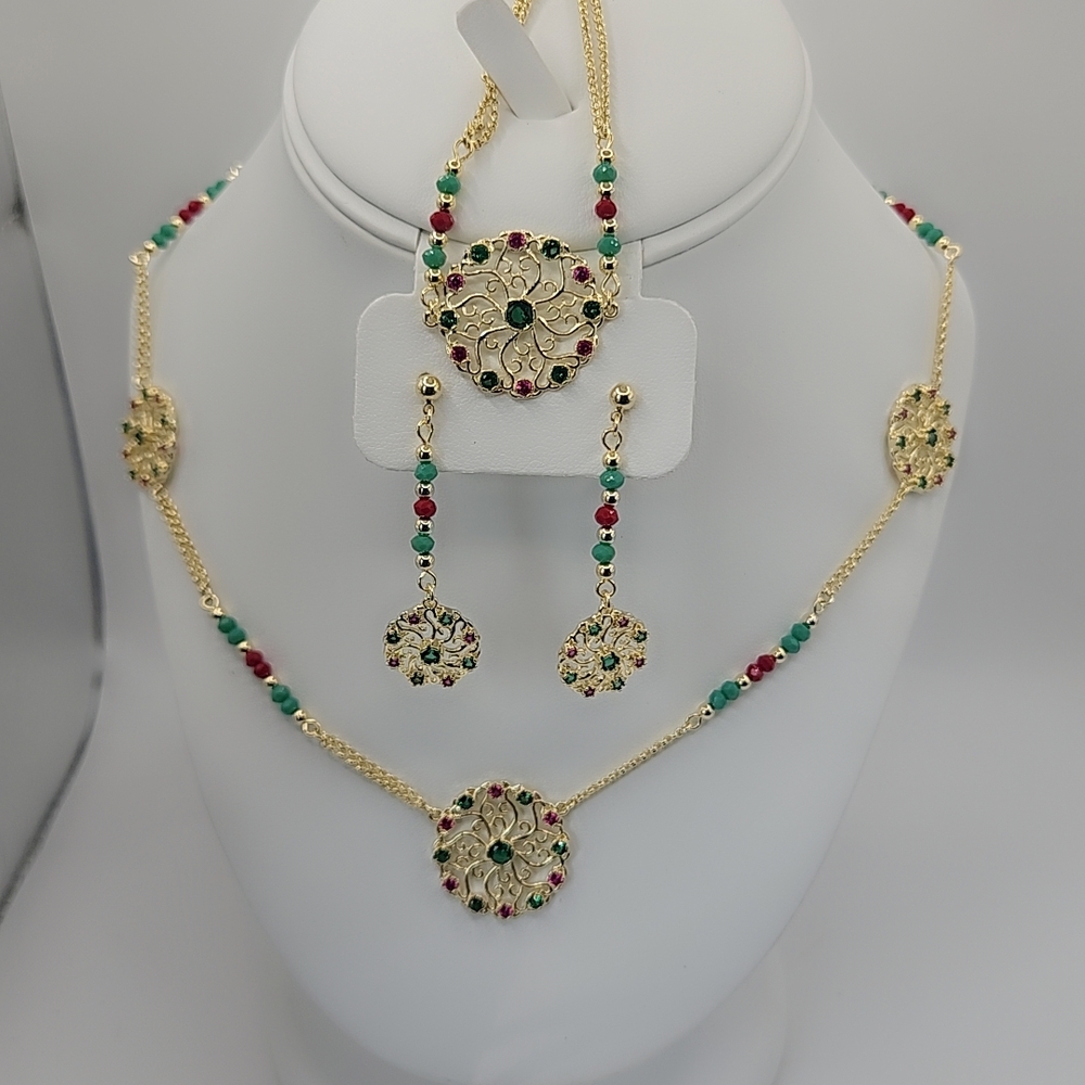 Elegant Gold and Multicolor Jewelry Set